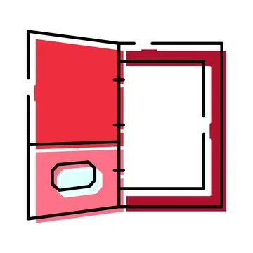 Open binder with blank pages for organization Stock Illustration