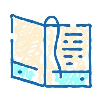 Open binder with document pages and notes Illustrazione stock