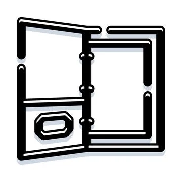 Open binder with rings organizing office documents Stock Illustration