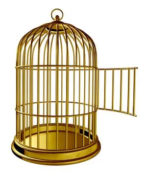 Open bird cage Stock Illustration