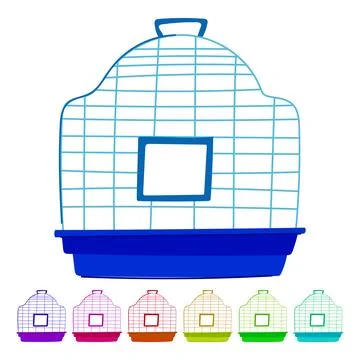 Open bird cage vector cartoon graphic Stock Illustration