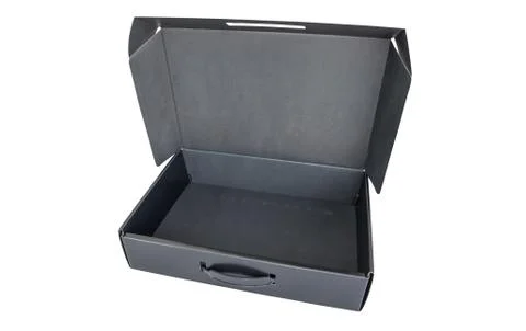 Open black box on isolated Stock Photos