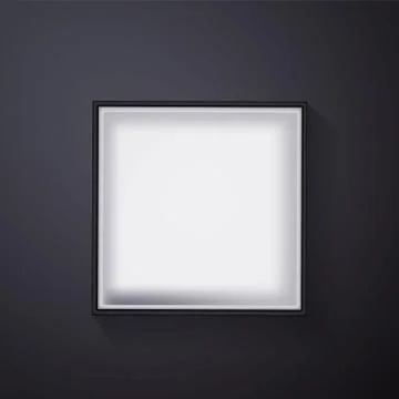 Open black empty gift box on dark background. Top view. Template for your pre Stock Illustration