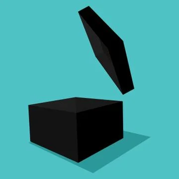 Open the black gift box. Isolated on background Vector illustration 스톡 일러스트