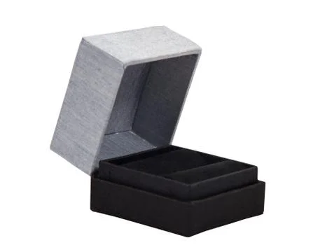 Open black gift box isolated on white Stock Photos