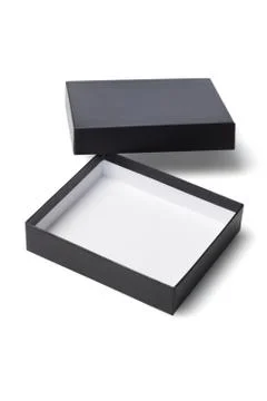 Open black gift box Stock Photos