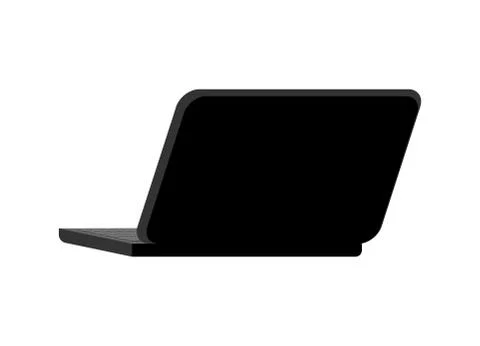 Open black laptop back isolated. notebook pc. Portable computer 스톡 일러스트