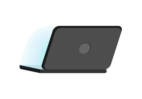Open black laptop back isolated. notebook pc. Portable computer 스톡 일러스트