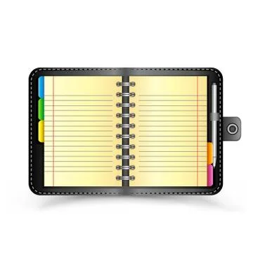 Open black notebook Stock Illustration