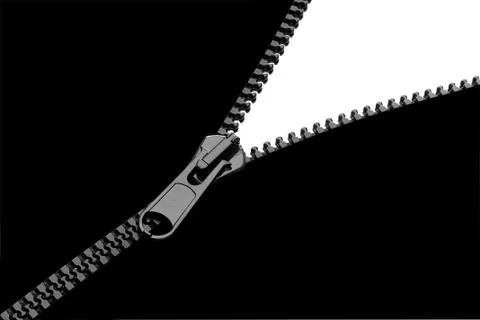 Open black zip Stock Photos