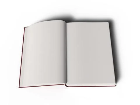 Open Blank Book 3D Render Isolated In White Background Stock Illustration