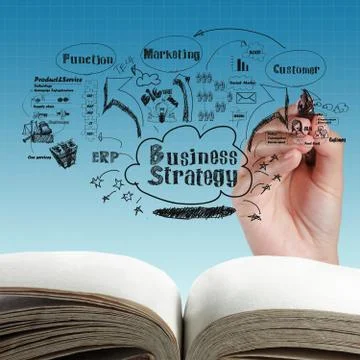 Open blank book of business process Stock Illustration