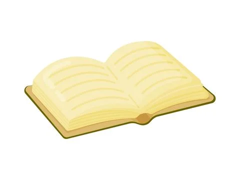 Open Blank Book Flat Illustration Illustrazione stock