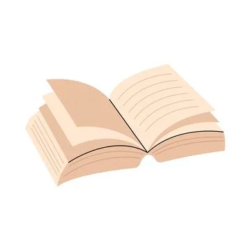 Open blank book with turning page isolated on white background vector illustr 스톡 일러스트