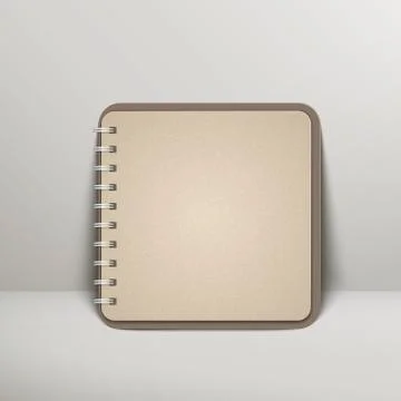 Open blank brown notebook over grey Illustrazione stock