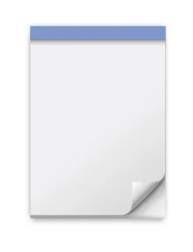Open blank calendar with curled corner and soft shadow. Stock Illustration