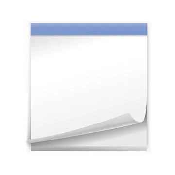 Open blank calendar with curled corner and soft shadow. Stock Illustration
