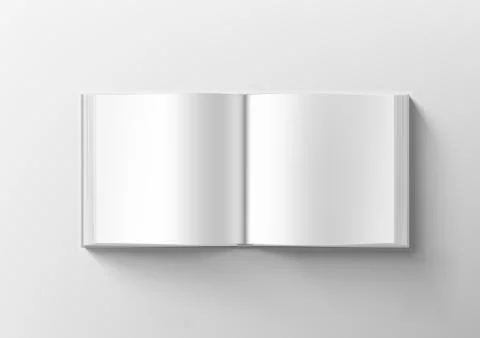 Open Blank Clear Square Catalogue On White Back イラスト素材