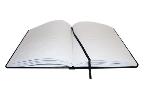 Open blank diary with bookmark on white background Stock Photos