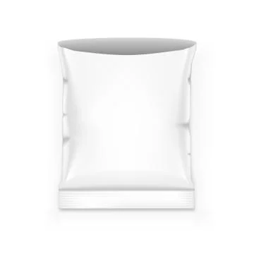Open Blank Foil Pouch Snack Packaging On White Background Stock Illustration