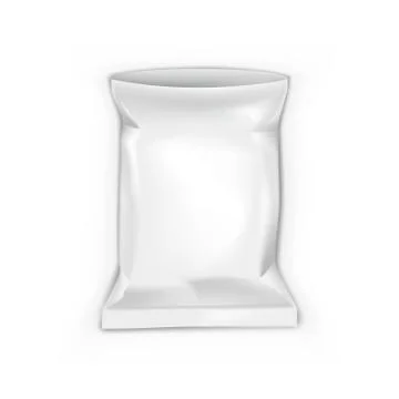 Open Blank Foil Pouch Snack Packaging On White Background Stock Illustration