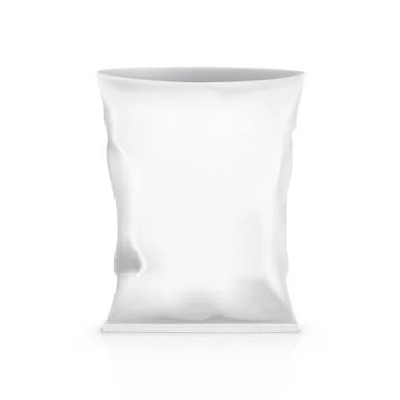 Open Blank Foil Pouch Snack Packaging On White Background 스톡 일러스트
