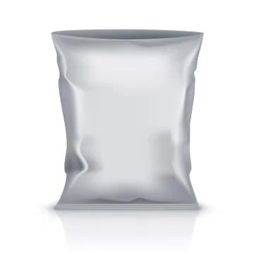 Open Blank Foil Pouch Snack Packaging On White Background 스톡 일러스트