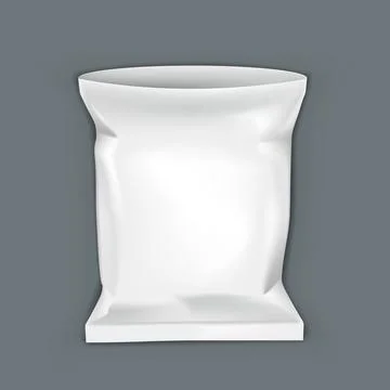 Open Blank Foil Pouch Snack Packaging On Dark Stock Illustration