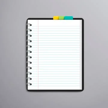 Open blank lined notebook Stock Illustration
