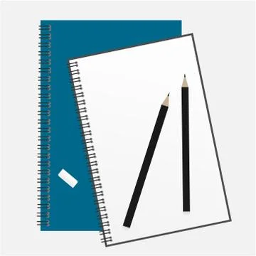 Open blank note book and pencil. Stock Illustration