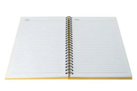 Open blank note book on white Stock Photos