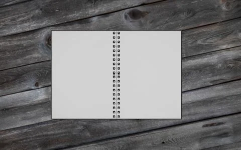 Open blank note book on wooden desk copy space empty blank to add your content Stock Illustration