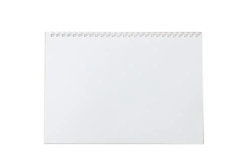 Open blank notebook with binder, isolated on white background, space for text Stock Photos