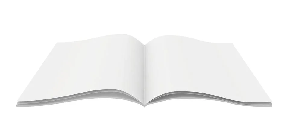 Open blank notebook isolated on white background Illustrazione stock