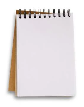 Open blank notebook isolated on white, clipping path. Stock Photos