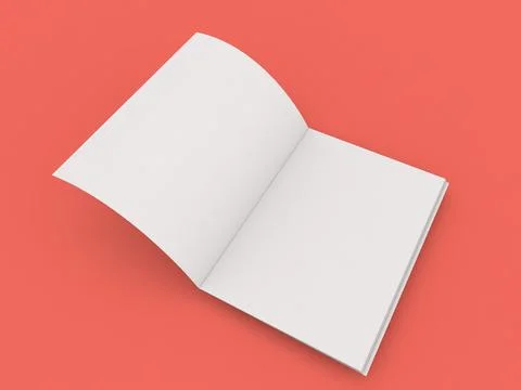 Open blank notebook resting on a vibrant red surface showcasing potential f.. Stock Illustration