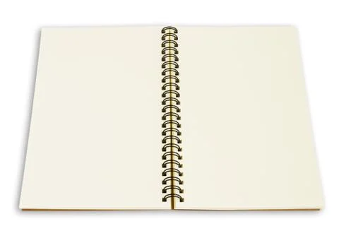 Open blank notebook on a white background Foto stock