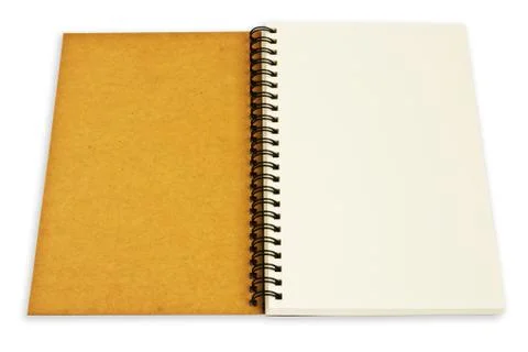 Open blank notebook on a white background Stock Photos