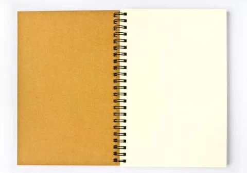Open blank notebook on a white background Stock Photos