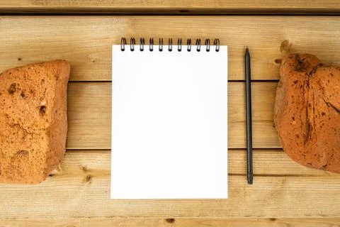 Open blank notepad. Stock Photos