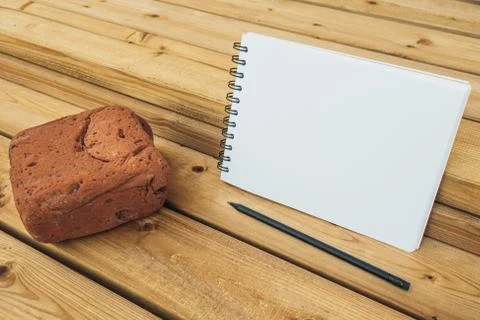 Open blank notepad. Stock Photos