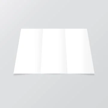 Open blank white flyer on gray background. Stock Illustration