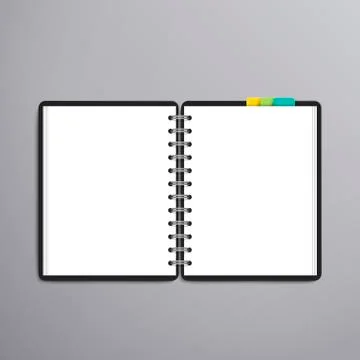 Open blank white notebook Stock Illustration
