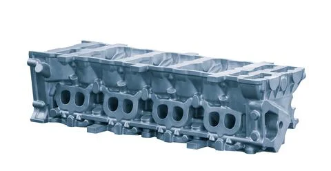 Open block of  cylinder petrol engine or compressor isolated on white backgro Foto stock