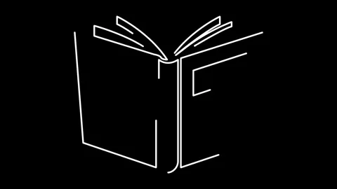 Open blue book with blank label on cover Stock Footage 323985134