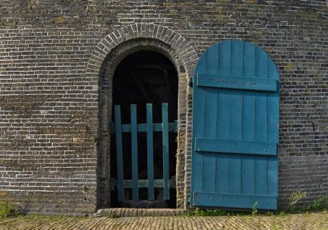 Open blue door Stock Photos