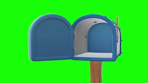Open Blue Mailbox in Front of House 3D Postal Service Green Screen 스톡 동영상 338239682