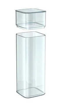 Open blue transparent plastic box 스톡 일러스트