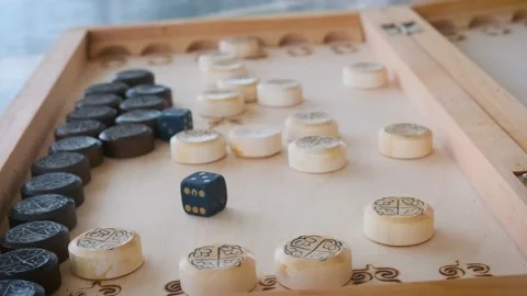 An open board for playing backgammon Stock Footage 205215889