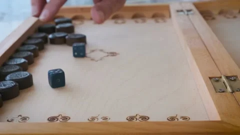 An open board for playing backgammon Stock Footage 205739107